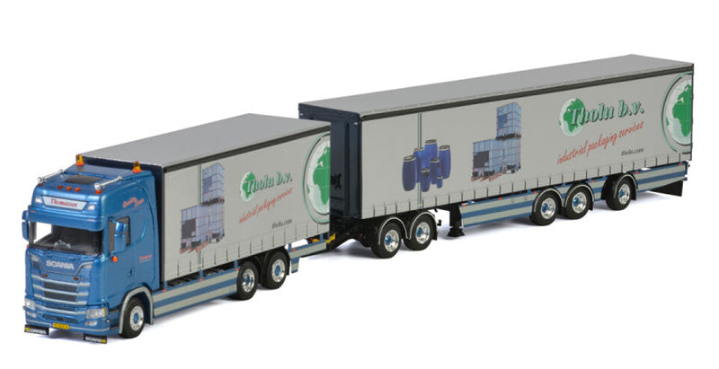 WSI SCANIA S HIGHLINE CS20H 6x2 TAG AXLE CURTAINSIDE LZV COMBI Tholu b.v. 1:50 Model