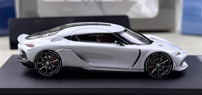 HKM Premium & BriScalemicro Koenigsegg Gemera Grey White Limited Edition 299PCS ONLY 1:64 Car Pre-built Model view5