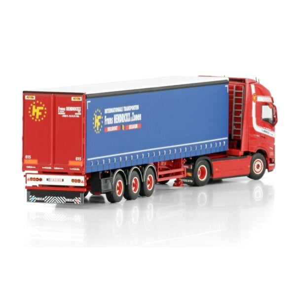 1:50 VOLVO HENDRICKX ZONEN FH5 4X2 CURTAINSIDE TRAILER 3 AXLE WSI   DIECAST Model