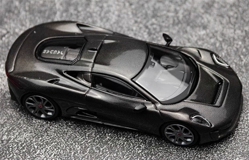 MINIGT Jaguar C-X75 Test Car Carbon patterned black 1:64 Car Pre-built Model view3