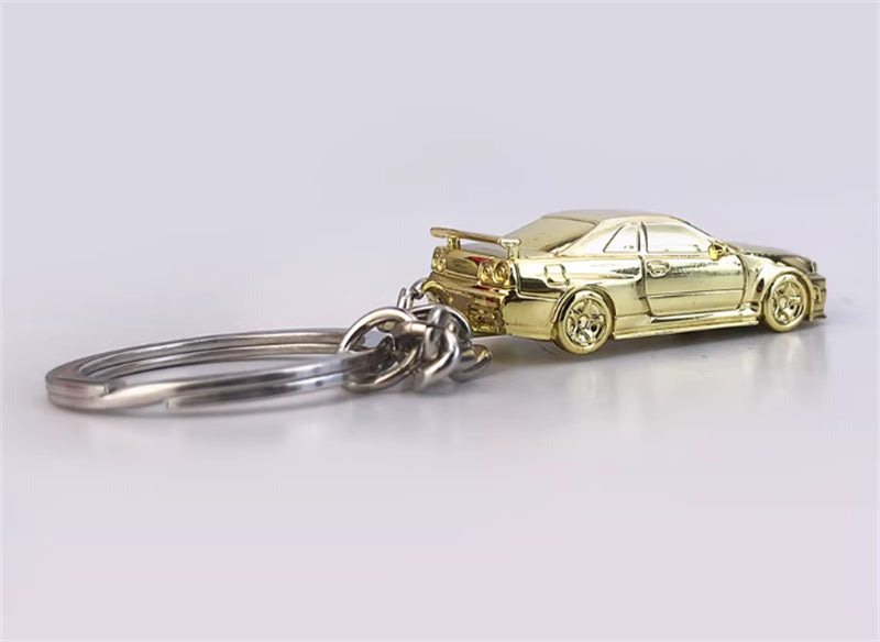 1:87 Nissan GTR34  gold plating  SEEKER  DIECAST Keychain Model