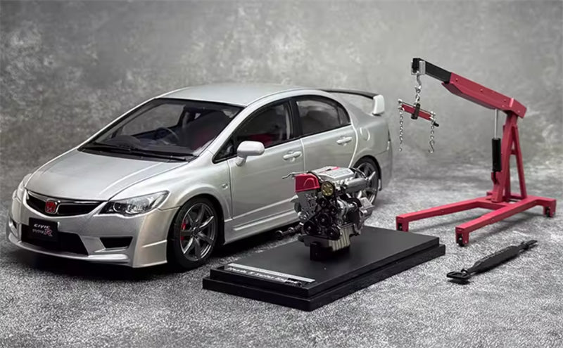 1:18 Honda Civic Type R FD2 Late Version MotorHelix Limited Edition 599PCS ONLY Silver Diecast Model view1