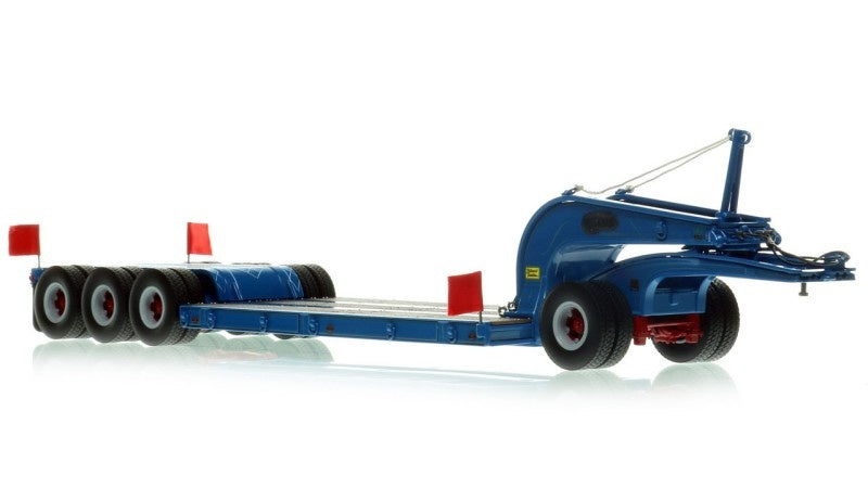 1:50 Talbert  1960s 60-Ton Cableneck Lowbed w/ Single-Axle Dolly Heavy Haul Replicas  Sapphire Blue Diecast Model