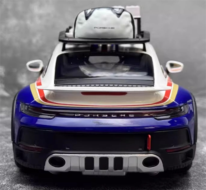 1:18 PORSCHE 911 #953 DAKAR 2022 blue white  MINICHAMPS Off road version w/ ROOF RACK DIECAST Car Model