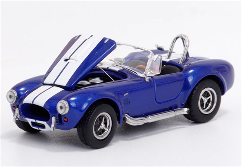 Fine works 64 Ford SHELBY 427S/C COBRA Limited Edition 499PCS ONLY Blue convertible with white stripes 1:64 Car Pre-built Model view3