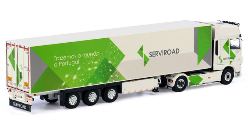 WSI DAF XF SUPER SPACE CAB 4x2 REEFER TRAILER - 3 AXLE Serviroad 1:50 Truck Pre-built Model