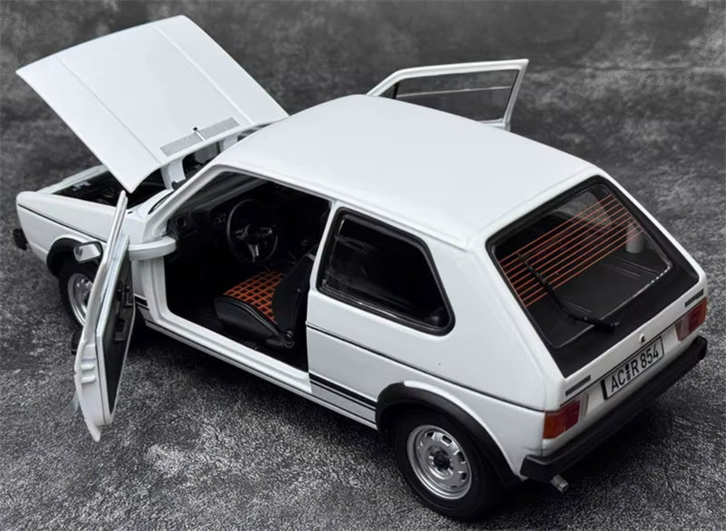 Norev Volkswagen VW Golf GTI 1976 First Generation White 1:18 Car Pre-built Model view5