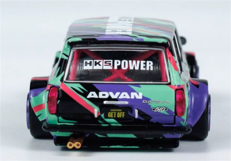 KaidoHouse x MiniGT Datsun Kaido 510 Wagon HKS V1 color box packaging 1:64 Car Pre-built Model view10