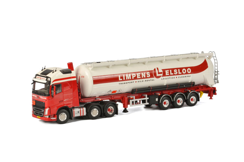 WSI VOLVO FH 4 GL 6x2 TWIN STEER BULK TRAILER/TIPPER - 3 AXLE Limpens ELSLOO 1:50 Truck Pre-built Model