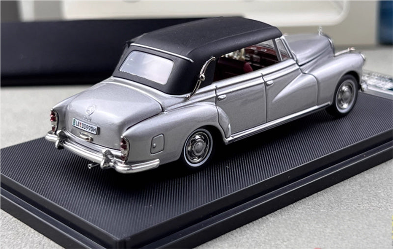 SEEKER Mercedes Benz 300D Adenauer W189 1959 convertible Soft top iron gray 1:64 Car Pre-built Model view2