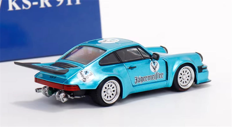 SW Porsche Carrera 911 KS-R modified Wild Ice Blue Limited Edition 999PCS ONLY 1:64 car Pre-built Model view4