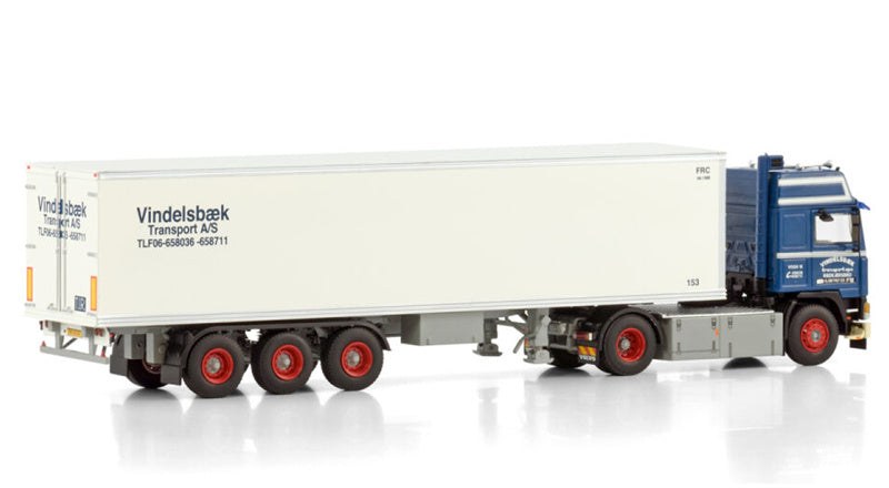 WSI  VOLVO F12 GLOBETROTTER 4X2 CLASSIC REEFER TRAILER - 3 AXLE Vindelsbaek 1:50 Truck Pre-built Model