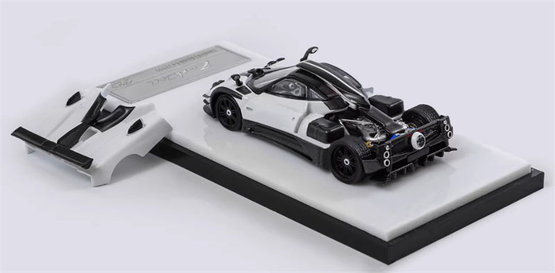 HKM Premium Pagani Zongta 760 Hardtop Ice Snow White Limited Edition 999PCS ONLY 1:64 Car Pre-built Model view4
