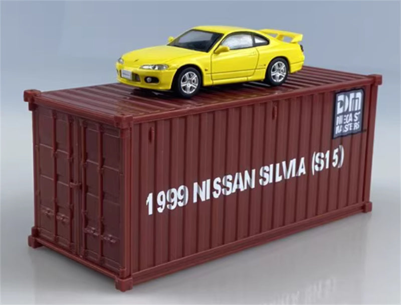 CATERPILLAR NISSAN SILVIA S15 yellow Right hand drive 1:64 Car Pre-built Model