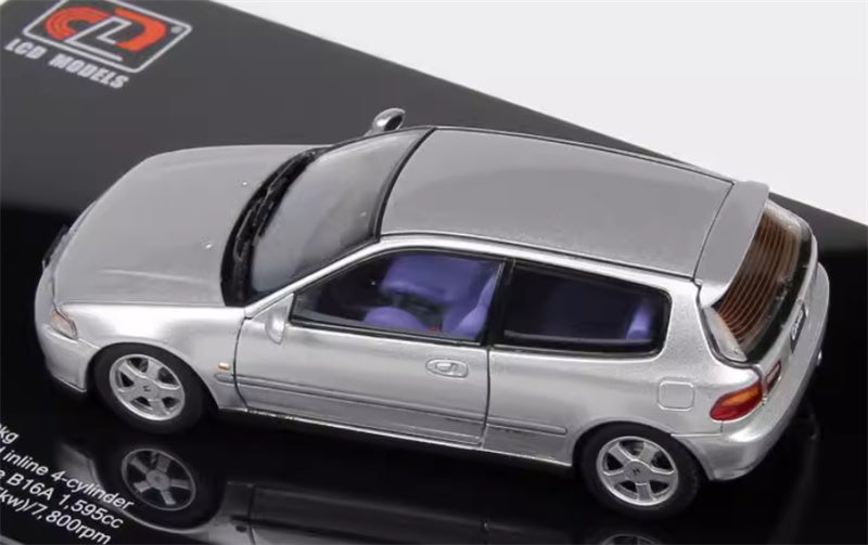 LCD-MODELS Honda Civic SiR II EG6 Fully open silver 1:43 Car Pre-built Model view8