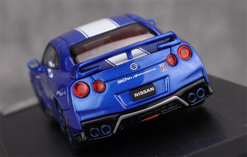 MOTORHELIX Nissan GT-R R35 50th Anniversary Edition Blue Limited Edition 999PCS ONLY 1:64 Car Pre-built Model view8