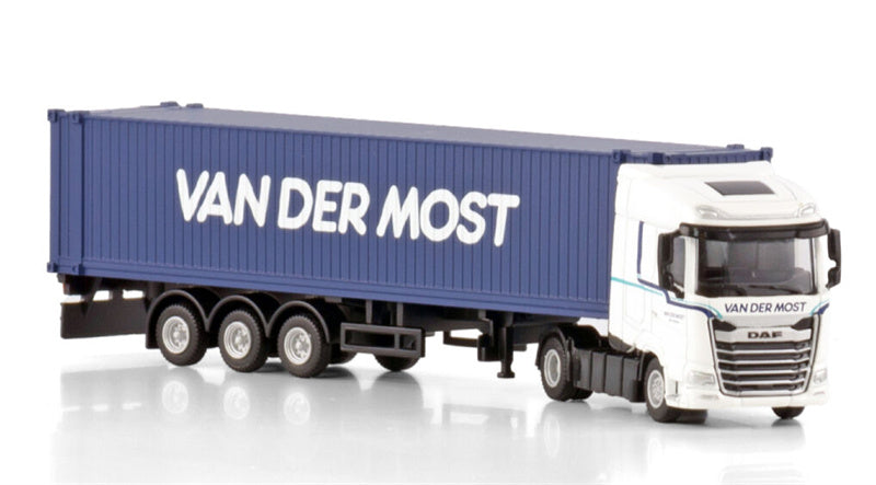 WSI DAF XG 4X2 CONTAINER TRAILER 45 FT - 3 AXLE Van der Most 1:87 Truck Pre-built Model
