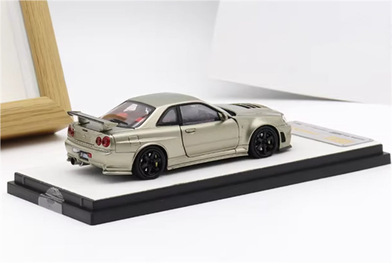 1:43 Nissan GTR Nismo R34 Z-TUNE  Jade Green  PGM x onemodel Regular Edition White base Limited Edition 688PCS ONLY DIECAST Car Model
