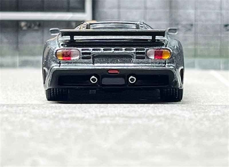MINIGT Bugatti EB110 super Sport Grigio Scuro color box packaging 1:64 Car Pre-built Model view6