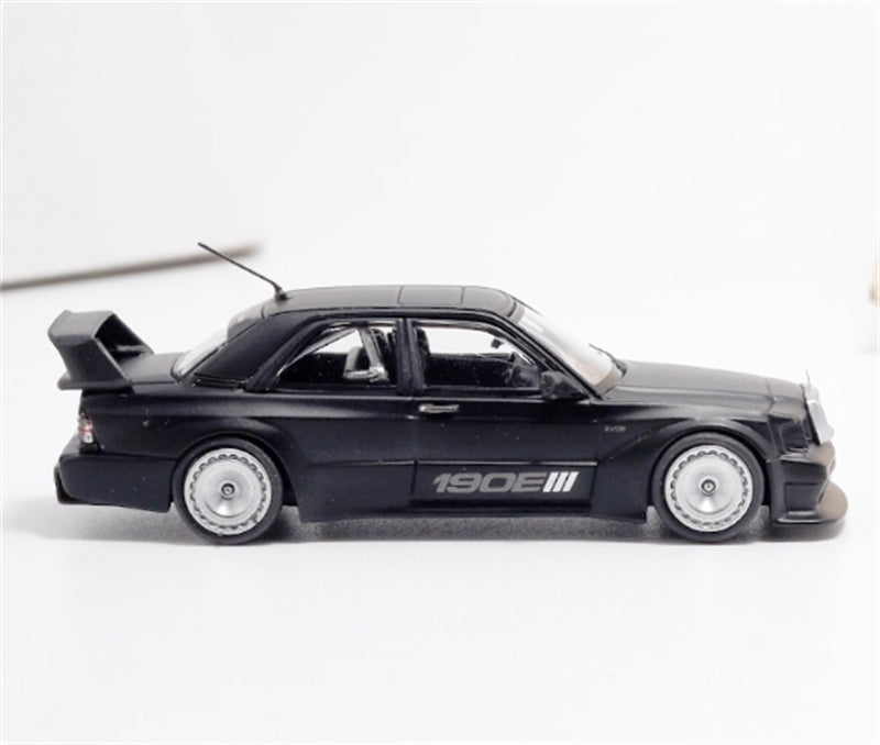 1:64 Mercedes Benz 190E EVO III W201 Matte Black BSC DIECAST Model