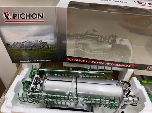 ROS PICHON TCI 18500 L Agricultural Fertilizer tanker trailerr silver 1:32 Truck Pre-built Model