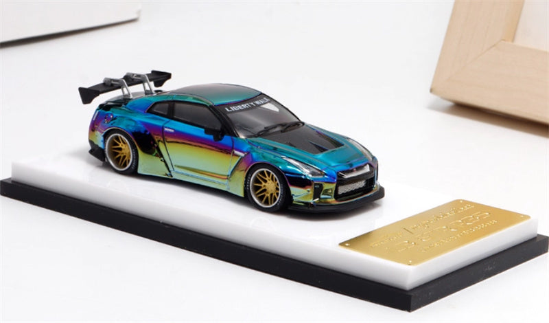 mymodelcollect Nissan GT-R R35 LBWK Limited Edition Electroplating dazzling color 1:64 Car Pre-built Model view5