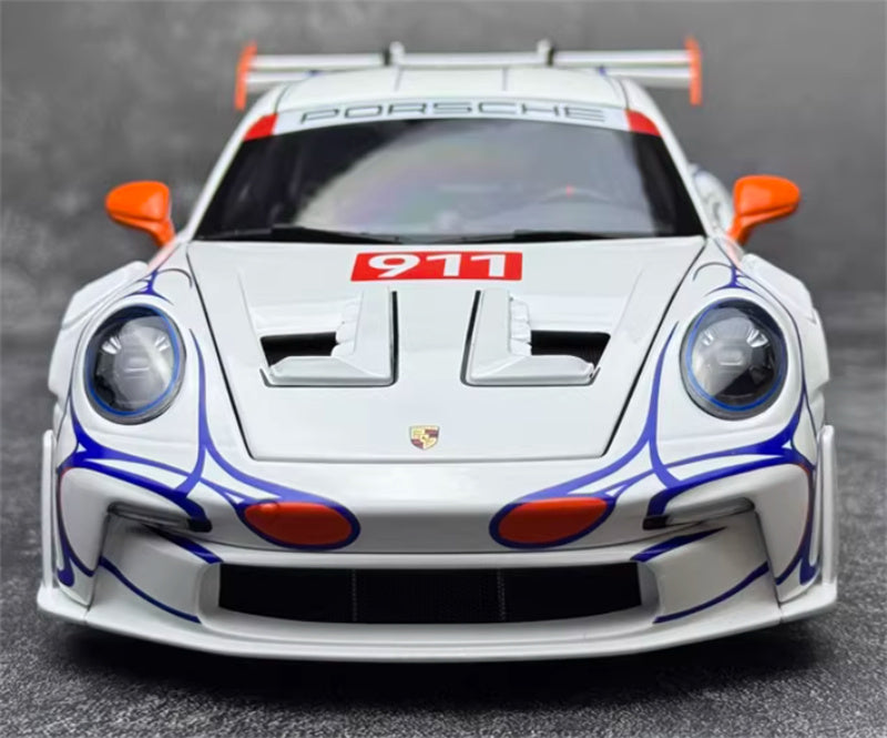 1:18 PORSCHE 911 (992) GT3 RS 2023 White Orange Decor  MINICHAMPS  DIECAST Car Model