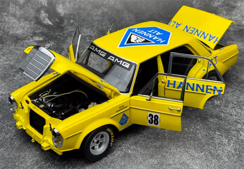 1:18 Mercedes Benz AMG 300SEL 6.8 24-hour Spa 1971 Yellow  MINICHAMPS #38 DIECAST Car Model