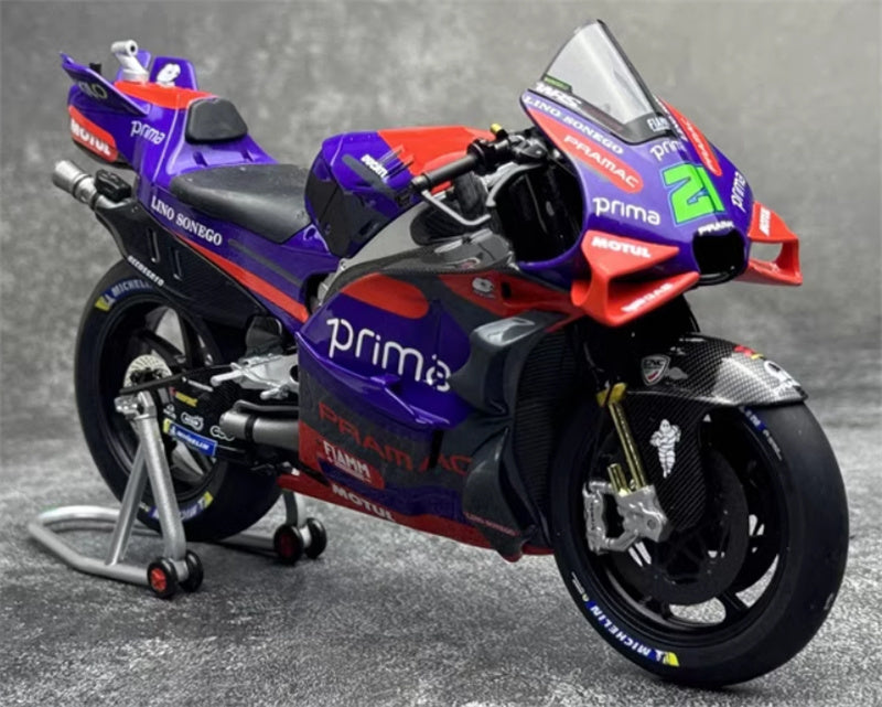 Kiloworks MOTOGP PRAMAC Ducati Motorcycle Purple GP24 Mobley 21# 1:12 motorcycle Pre-built Model