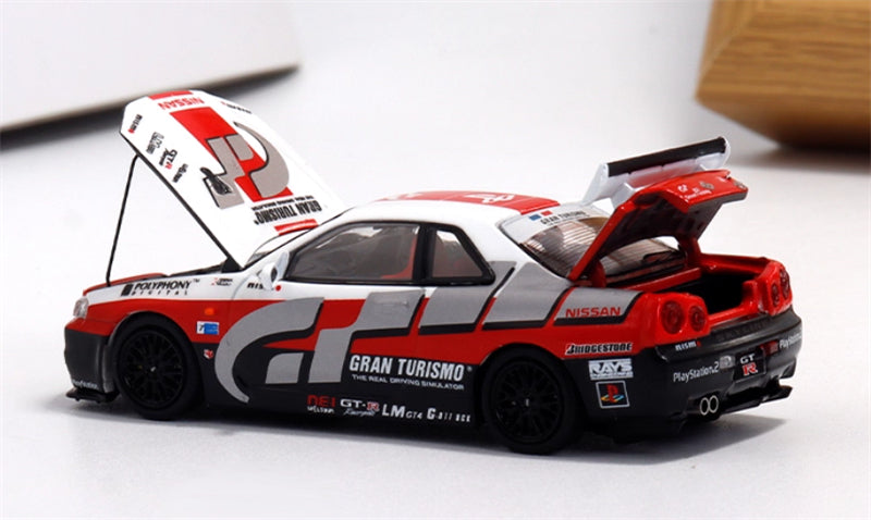 COOL ART Nissan Skyline GT-R R34 Racing w/ Figure Edition 1:64 Car Pre-built Model view4