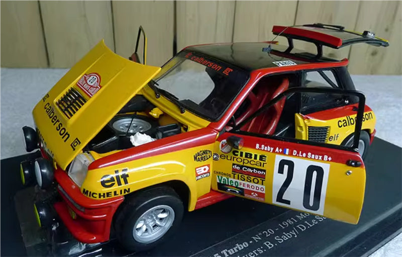 Universal Hobbies Renault 5 Turbo N 20 - 1981 Monte Carlo Rally Drivers: B.Saby / D.Le Saux Limited Edition 1500PCS ONLY 1:18 Car Pre-built Model