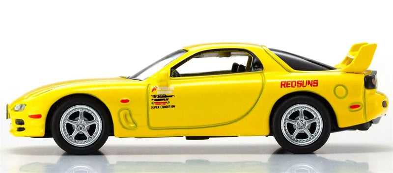 KYOSHO MAZDA RX-7 FD3S Yellow 1:64 Car Pre-built Airliner Model Display view5