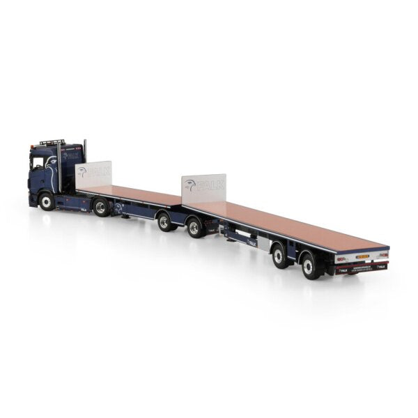 1:50 SCANIA FALK S CS20N 4X2 FLATBED ROADTRAIN 4 AXLE WSI Diecast Model