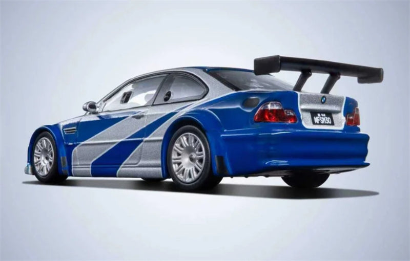 1:64 BMW M3 E46 GTR Silver with Blue Stripes Almost Real DIECAST Model