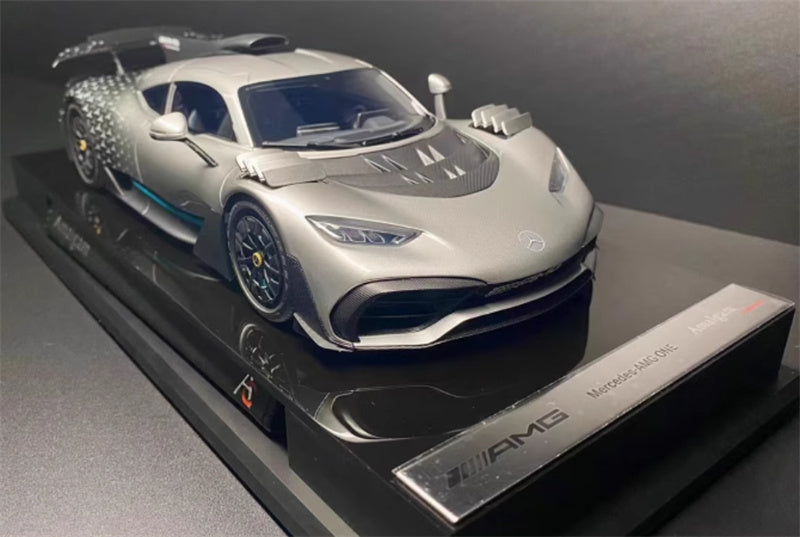 Amalgam Mercedes Benz AMG ONE sports car silver 1:18 Car Pre-built Model view7
