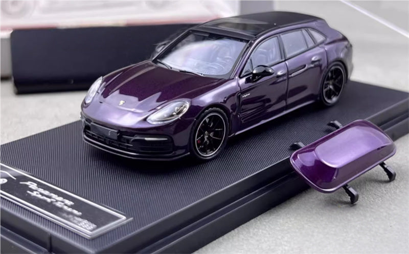 Rhino Model Porsche Panamera Hunting Edition Limited Edition 699PCS ONLY Purple - Comes with luggage 1:64 Car Pre-built Model view1