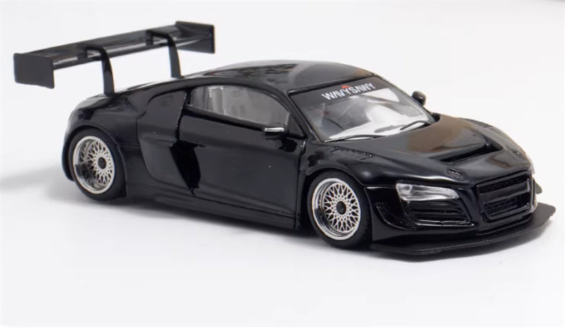 LeManFang Audi R8 LMS ULTRA high tail modified racing Black 1:64 Car Pre-built Model view6