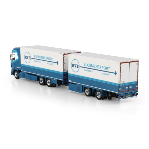 1:50 DAF RVE PLANTENEXPORT 6X2 REEFER DRAWBAR CENTRE-AXLED TRAILER 2 AXLE WSI Diecast Model