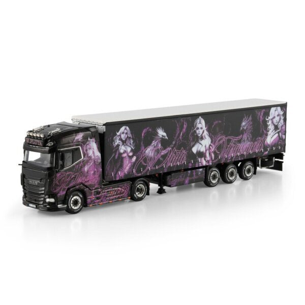 1:50 DAF PLUTA XG + 4X2 CURTAINSIDE TRAILER 3 AXLE WSI Diecast Model