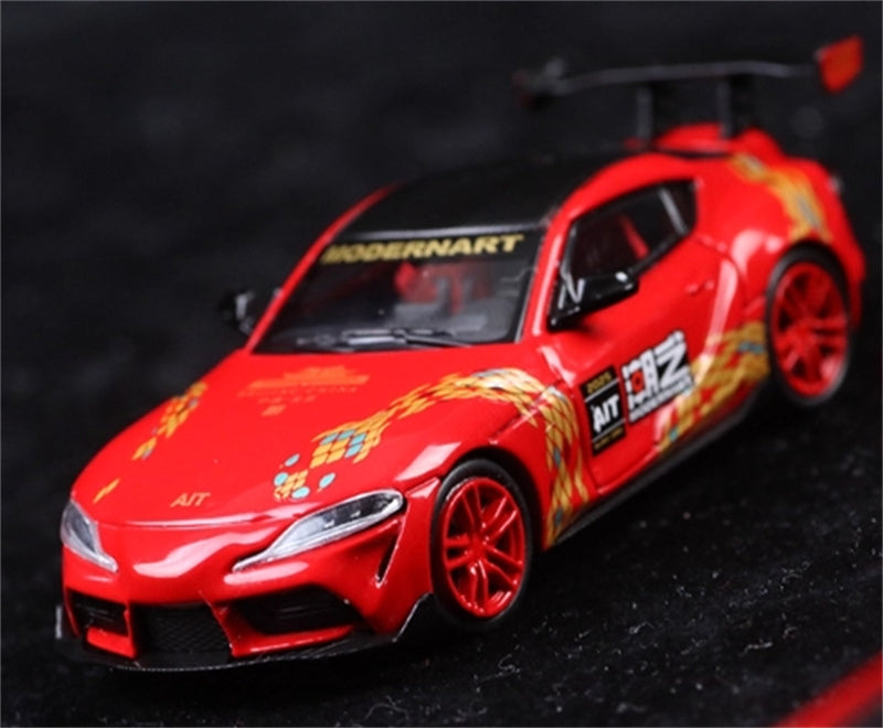 ModernArt Toyota Supra A90 Beijing AIT Exhibition Edition Gold Snake Standard Red Limited Edition 999PCS ONLY 1:64 car Pre-built Model view2