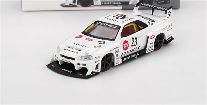 1:64 Nissan LB-ER34 Super Silhouette ATHLETE/COLLET White MINIGT DIECAST Model