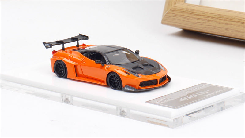 Flame Ferrari 458 GT LBWK wide body modified car Limited Edition 299PCS ONLY Orange 1:64 Car Pre-built Model view4