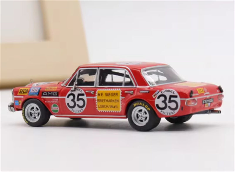 Liberty 64 Mercedes Benz 300SEL AMG W109 35# Red Pig 1:64 Car Pre-built Airliner Model Display view4