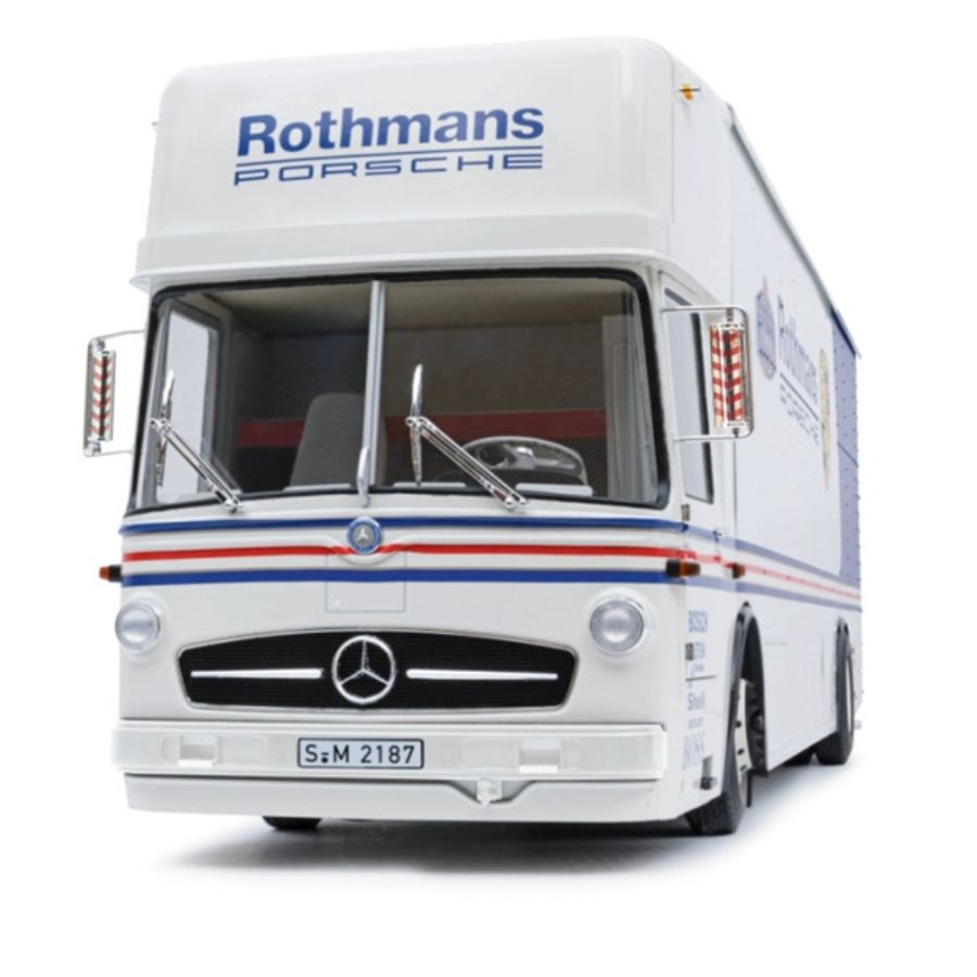 Schuco Mercedes Benz O317 K Race Trans. ROTHMANS blue/white 1/18 DIECAST Truck