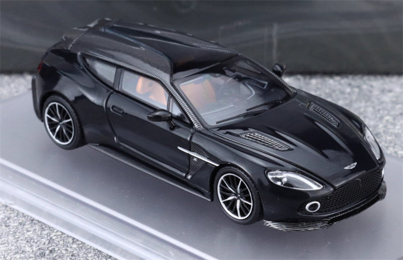 KING MODEL Aston Martin Vanquish Zagato Shooting Brake 2018 Black Limited Edition 999PCS ONLY 1:64 Car Pre-built Model view5