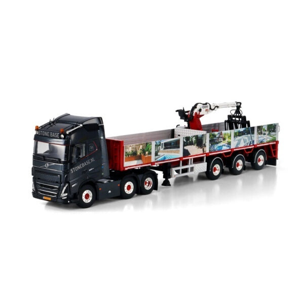 1:50 VOLVO STONE BASE FH5 6X2 BRICK TRAILER 3 AXLE WSI  Black Diecast Model