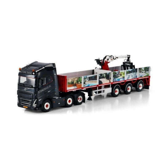 1:50 VOLVO STONE BASE FH5 6X2 BRICK TRAILER 3 AXLE WSI  Black Diecast Model