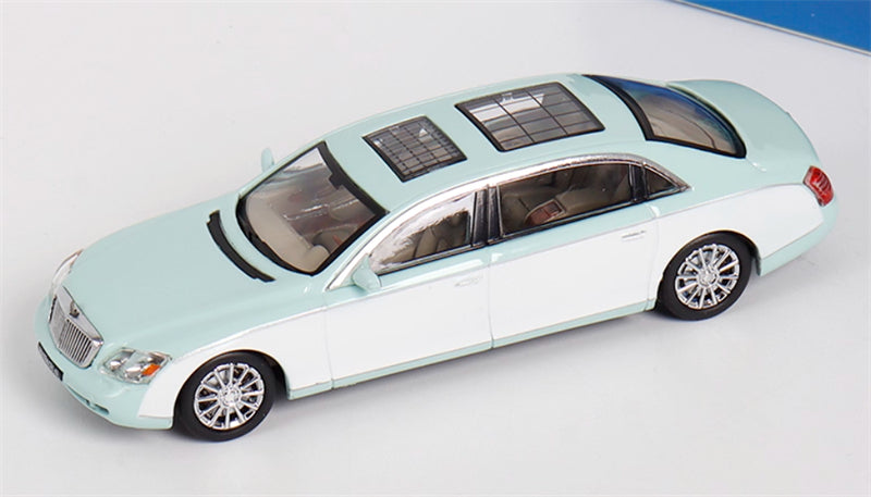 Stance Hunters Mercedes Maybach 62 Extended Edition T Blue / White 1:64 Car Pre-built Model view6