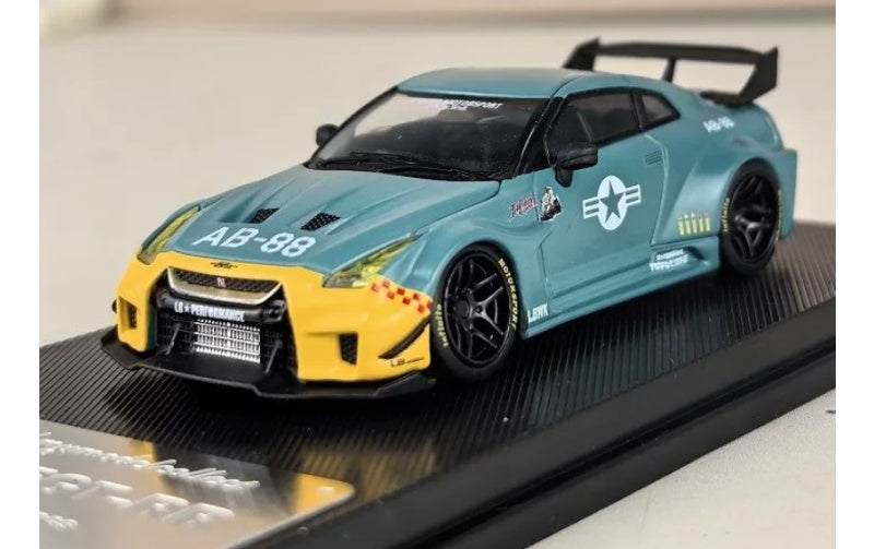1:64 Nissan 35GT-RR  Matte green/yellow head mymodelcollect  Limited Edition 999PCS ONLY DIECAST Model