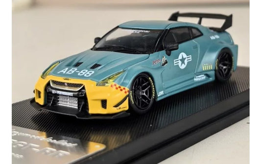 1:64 Nissan 35GT-RR  Matte green/yellow head mymodelcollect  Limited Edition 999PCS ONLY DIECAST Model